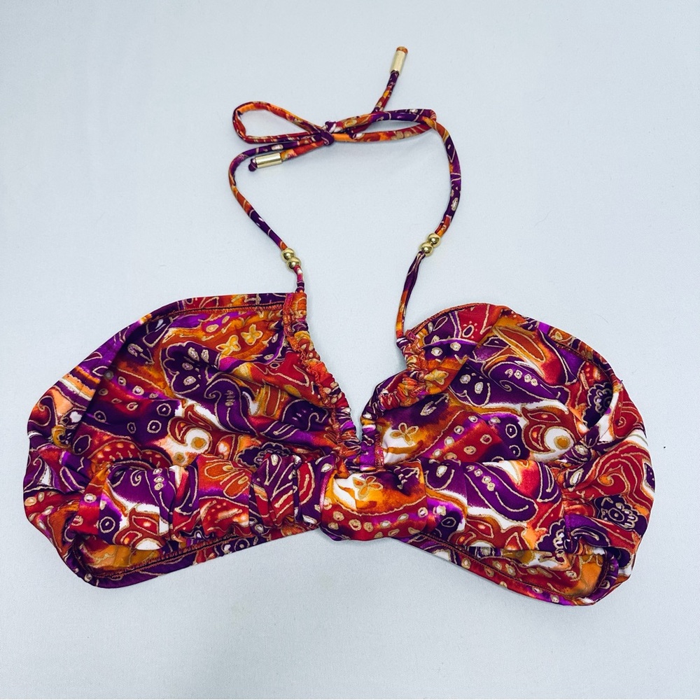 UJENA Moroccan Paisley Plum Bandeau Bikini Top